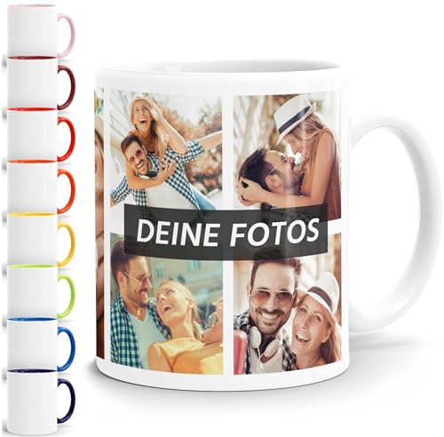 SpecialMe® Tasse personalisiert Fotocollage Fototasse 9 Fotos persönliches Foto-Geschenk Kaffeetasse Bild selbst gestalten Weiss standard