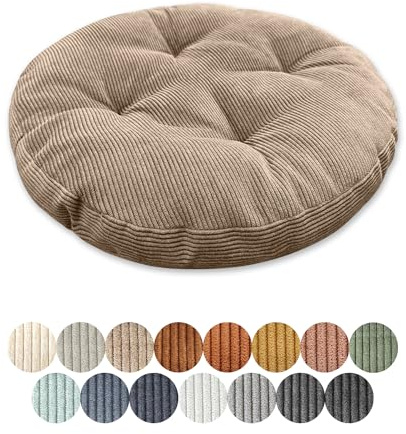 Lsjoaw Cuscino per sedia rotondo 35 cm di spessore 6 cm 1 pezzo cuscino da pavimento rotondo cuscino da seduta cuscino per sedia imbottito per soggiorno ufficio sala conferenze in tessuto cord per