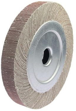 Ruota lamellare abrasiva da 10 /12 mille pagine sulla mola for lucidatura della flangia for metallo e legno(P180,300x50x32mm)