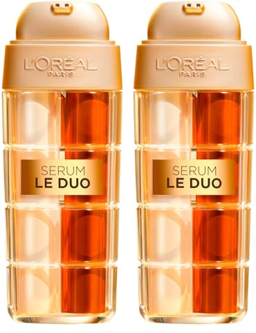 L'Oréal Paris Age Perfect Le Duo Anti-Falten-Gesichtsserum, 2x 30 ml | Für alle Hauttypen. Doppelte Wirkung: Straffung und Aufhellung. Mit Kollagen und den Vitaminen B3 und C