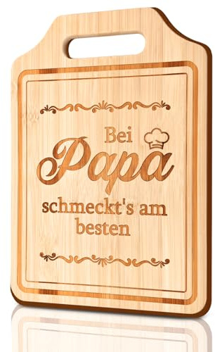 Geschenke für Papa Schneidebrett Küche Bambus, Schneidebretter mit Gravur Bei Papa schmeckts am besten Lustige Geschenke für Papa, Cutting Board Geburtstagsgeschenk Vatertagsgeschenk für Papa