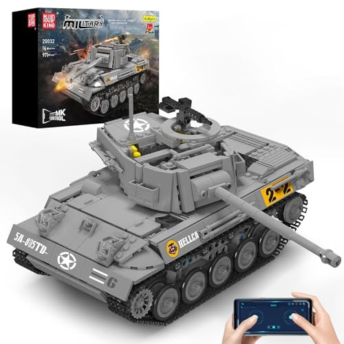 Mould King 20032 Technik M18 Panzer Ferngesteuert mit elektrischem Gyroskop und Sound Technik Transporter Tank, 971 Teile Technologie Klemmbausteine Bausatz…
