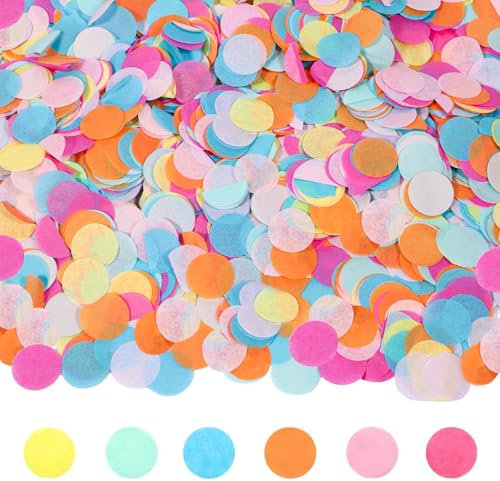 10000 pezzi di coriandoli colorati – grande pastello, colorati residui di carta rotonda 100 g per confezione regalo, decorazione matrimonio, compleanno, battesimo, San Valentino