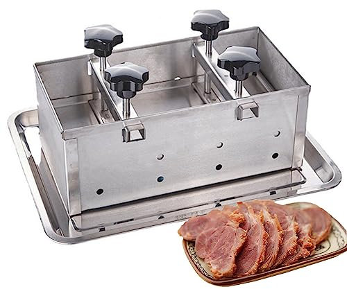Stainless Steel Meat Press Mould Ham Press Mould | Hamburger Patty Maker with Twin-Screw Pressurization Device | Ideal for Stuffed Burgers, Sliders, Barbecue, Griling, Beef 10KG
