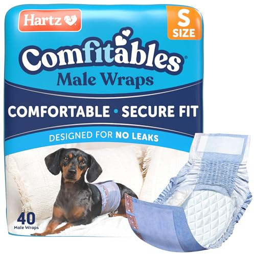 Hartz Comfitables Disposable Male Dog Wraps with Stretchy Waistband, Small 40 Count