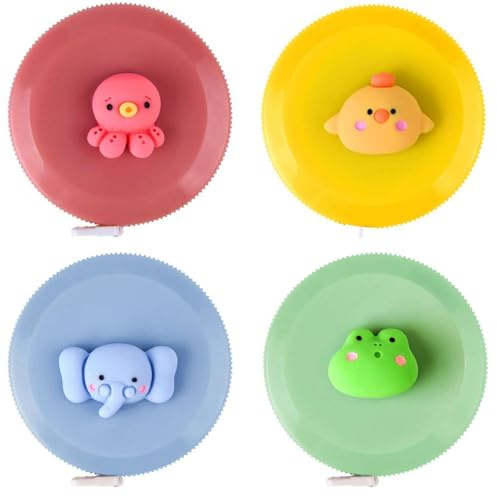 4 Pcs Soft Measuring Tape for Body Measurements Retractable，Cute Tape Measures Tailor Measuring Tape for Sewing