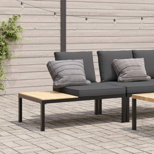 Xichuzi Gartenbank mit Kissen Schwarz Aluminium, Terrassenmöbel, Wetterfeste Bank, Outdoor Bank, Parkbank, Garten Banken, Deko Bank, Gartenmöbel - 4008571