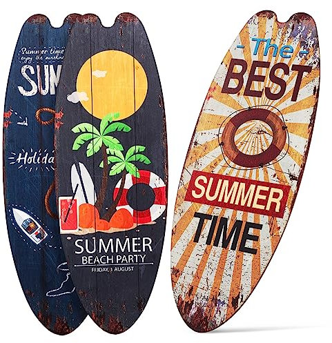 Cabilock 3stücke Teiliges Surfbrett-wandschild Aus Robustem Holz Maritime Strand-deko Für Innen Und Außen Einfache Wandmontage Geeignet Für Sommer- Party Küstenthemen Stilvolle Küstenwandku