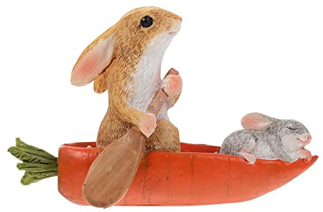 Alipis Adorable Brown Resin Rabbit Statue Desktop Accent Figurine | Fine Workmanship, Skin Friendly Finish, Bookshelf Display, Easter Theme, Light Weight