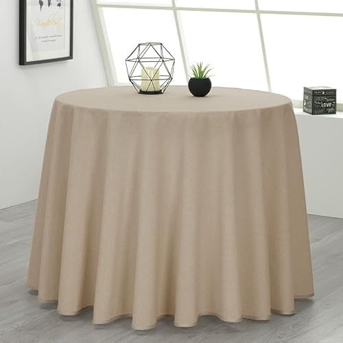 Rufino Díaz Falda Camilla Redonda Loneta Danubio (Beige 68-80cm) - Tejido Resistente y Agradable al Tacto Decorar y Proteger tu Mesa