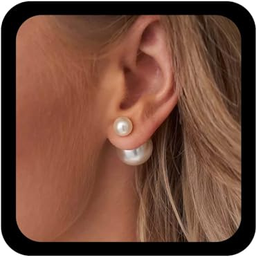 Cybche Vintage Perle Ohr Jacke Ohrringe Braut Perle Ohrringe Silber Perlen Ohrstecker Perlen Kugel Ohrring Vorne Zurück Schmuck Für Frauen
