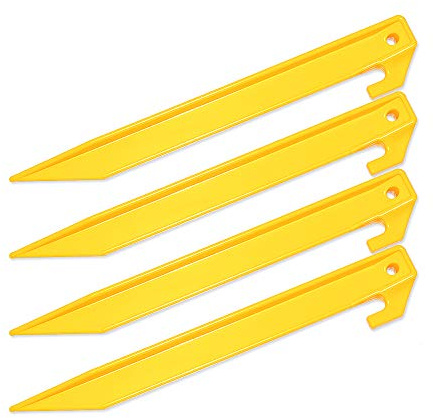 Lot de 10 piquets de tente en plastique robuste de 30 cm, adaptés pour le camping, la plage, le parasol, une utilisation générale en extérieur, la randonnée et le jardinage.