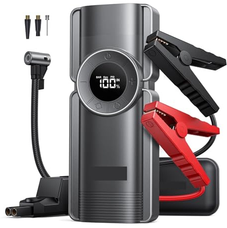 UppblåSning Av Däck 4 In 1 Jump Starter 150PSI Pump Luftkompressor 20000mAh Power Bank 2500A Startenhet 15V Digital Däckpump