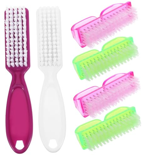VICASKY Brosse Ongles Manucure 6Pcs en PP pour Nettoyage sans Abîmer Ongles, pour Nail Art et Soins de Manucure