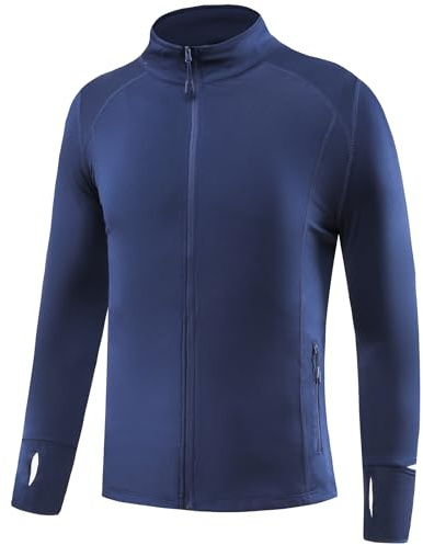 Smatstyle Giacca Corsa da Uomo Sportiva Giacca Leggera da Corsa Top Antivento con Tasche Laterali Cerniera Asciugatura Rapida Traspirante Con Fori per Pollici Corsa Ciclismo Palestra