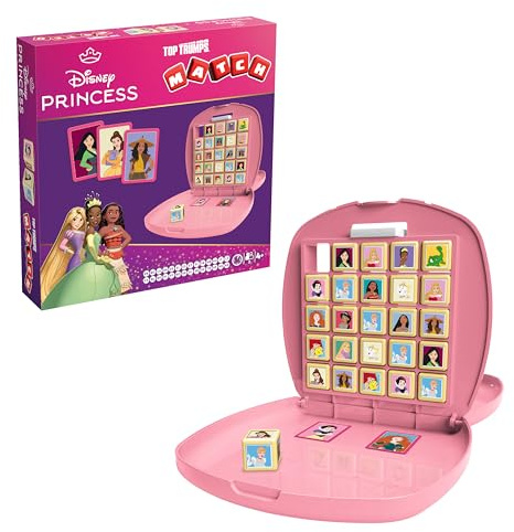 Top Trumps Match Disney Princesas Juego De Mesa Infantiles, Conecta 5 Dados Iguales En Tu Propio Tablero, Juego De Memoria 4 Años, para 2 Jugadores