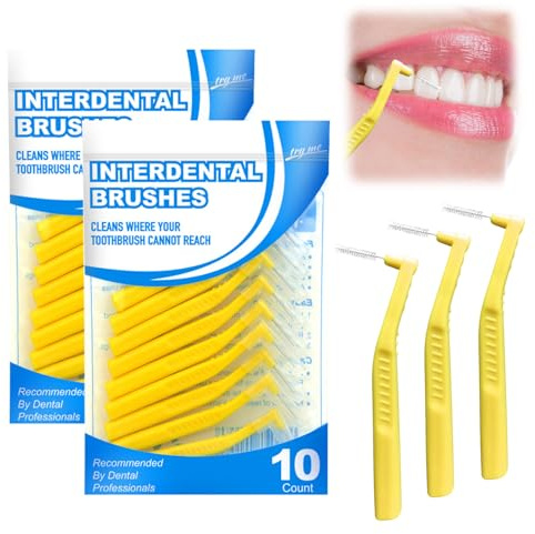 Interdentalbürsten, Zahnstocher für die Zahnreinigung mit Kappe, unverzichtbare Zahnstocher für Mundhygiene, Zahnseide, Zahnspangen und Brücken, tragbares Mundpflege-Set zur Plaque-Entfernung (0,7 mm
