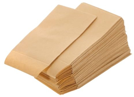 MUELODSIC 50 Stück Pack Kleine Braune Kraftpapier Umschläge Selbstklebend Sicher Verschließbar für Aufbewahrung von Samen Schmuck und Kleinen Gegenständen