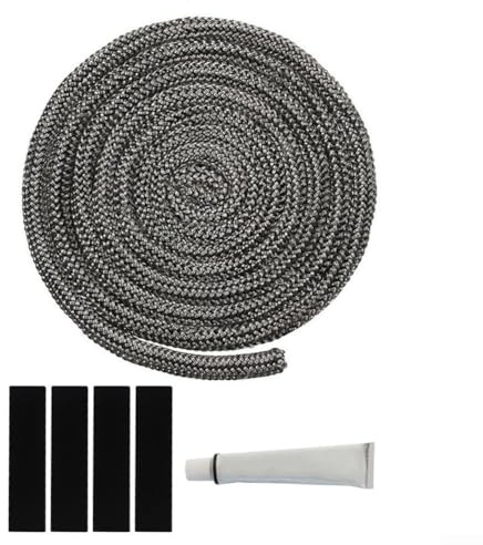 Kit de sellado de cuerda de repuesto para puertas de estufa de leña, material de fibra de vidrio diseñado para resistir altas temperaturas, no para instalación personalizada con sellador (18 mm)