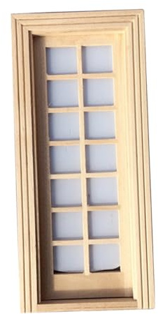 DECHOUS Kleiner Holz Gitter Tür 14 Fach Puppenhaus Zubehör für Feengarten Sicheres Holzmaterial Naturbelassen Miniatur Holztürmodell für Selbstgemacht Puppenmöbel