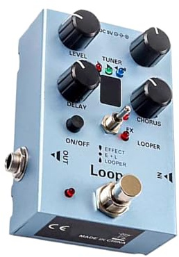 Procesador portátil de guitarra eléctrica combinada de 3 efectos, bucle de pedal múltiple para una mayor durabilidad, bucle de pedal múltiple