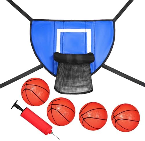 wisoolkic Barnbasketkorg för studsmatta med hölje Säker lek för barn medan de hoppar Vattentät Vattentät solskyddsmedel Mjuka studsmattatillbehör