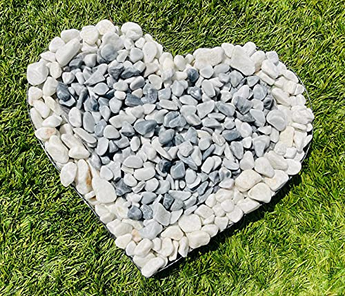 Gartenwelt Riegelsberger Herz-Gitter mit Carrara & Ice Blue Dekosteinen