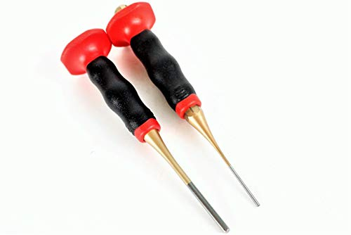 RENNSTEIG Splintentreiber Set 2 tlg. mit Handschutz 2-4 mm Meißel Körner Treiber