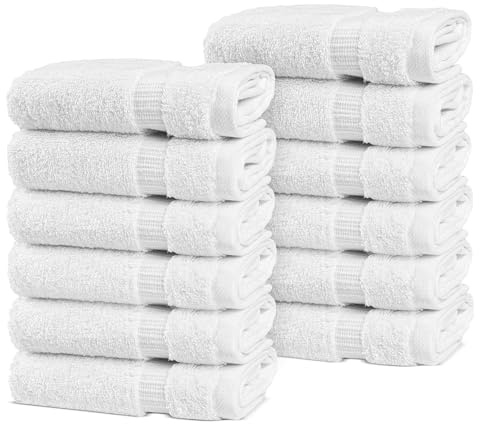 Chakir Turkish Linens | Hotel & Spa Quality 100% Cotton Premium Turkish Towels | Soft & Absorbent (12-Piece Washcloths, White)