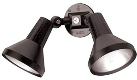 Ciata 15 Outdoor Security Flood Light 2 Head with Heavy Duty Cast Aluminum Body 150W PAR38 Weather Proof Black Finish