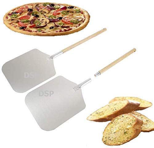 9x11x20inch Aluminium Pizza Peel Removable Wooden Handle Bakers Paddle Shovel