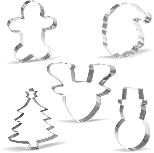 Giant Christmas Cookie Cutter Set - 5 Piece - Stainless Steel