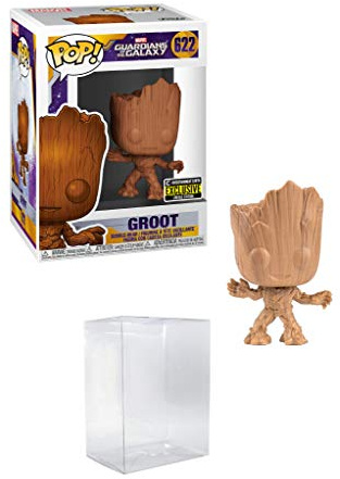 Funko Pop! One of a Kind Groot Wood Deco! – Marvel Guardians of The Galaxy - Vinyl Figure - Bundle - Funko Vinyl Collectible Protector Box