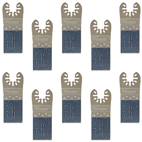 SabreCut 10pcs SP35J_10 35mm Snabbfäste Multiverktygsblad Slitstark | Kompatibel med DeWalt, Stanley, Black & Decker, Bosch, Fein (Non-StarLock), snabbfäste grova blad ger snabb skär