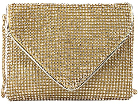 MEGAUK Damen Glitzer Clutch Kristall Unterarmtasche mit Abnehmbare Kette für Hochzeit Wedding Ball Bankett Prom Party