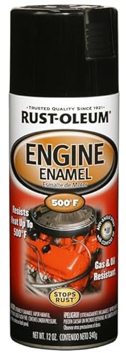 6-Pack of 12 oz Rust-Oleum Brands 248932 Black Automotive Engine Enamel Spray Paint, Gloss