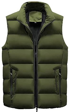 Graceyo Weste Herren Herbst Winter Steppweste mit Stehkragen Warm Ärmellose Jacke Funktionsweste Sportweste Outdoor Winddichte Frezeitweste Winterjacke Westen Wattierte Vest Herrenweste
