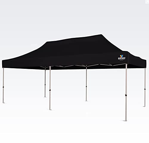 BRIMO Pavillon pop-up 100 % étanche sans panneaux latéraux - Garantie 5 ans (3 x 6 m, noir)