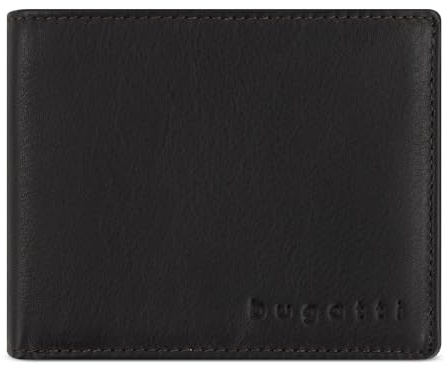 bugatti Lima Geldbörse Herren aus Leder, Portemonnaie Querformat mit RFID-Schutz, braun