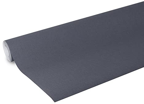 Papier peint intissé Double largeur Lin Basique 1005 x 104cm Gris foncé