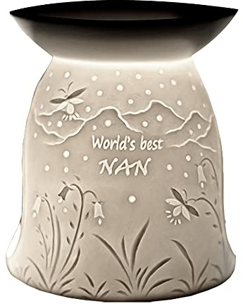 Cello Tealight Wax Melt & Oil Burner, World's Best Nan Wax Melt Burner, Porcelain designs safe for use around children and pets. Use wax or oil in the top and fragrance your room. Perfect Mum Gifts!…