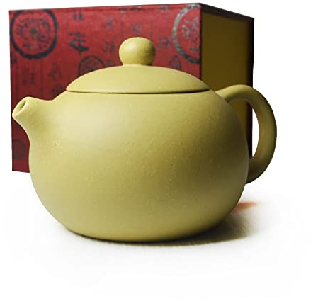 Teekanne, 200 ml, chinesischer Yixing-Ton, gelb, Xishi-Töpfe, Huangduan-Kugel-Filter, Teesieb für losen Tee