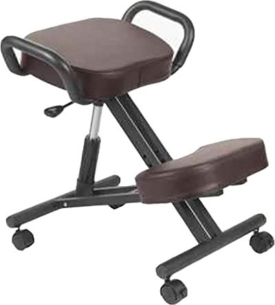 WAEYZ Ergonomisches Sitzen, Kniestuhl, Winkelverstellbarer Hocker, für Heim und Büro, Verbessert Ihre Haltung, Dicke Bequeme Kissen, Feststellbare Räder (Color : Brown)