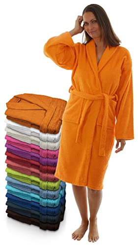 LEBENGOOD Badrock dam 100% bomull OEKO-TEX, amerikansk lockhandduk 450 gsm, ungdomsbadrockar, dusch, pool, badrock, unisex, Orange, M