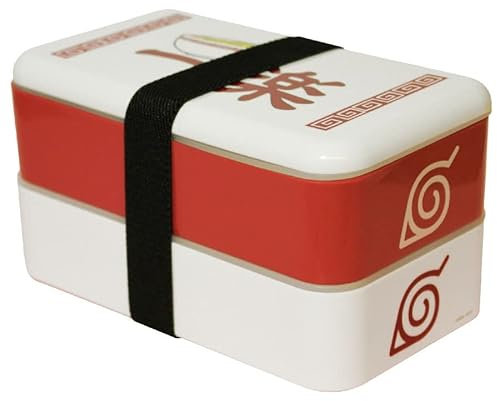 Just Funky Naruto-themed Ichiraku Ramen Bento Box, 1.0 unit, Black, Plastic, Rectangular, 2 cups or 473 milliliters, Food Storage Container
