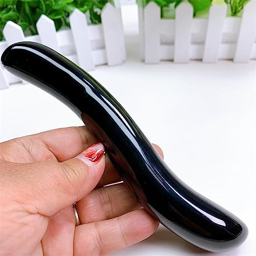 18 Cm Naturel Noir Obsidienne Yoni Wand Bâton De Massage Pierre Précieuse Comme Cadeau Pour Les Femmes,obsidienne Noire