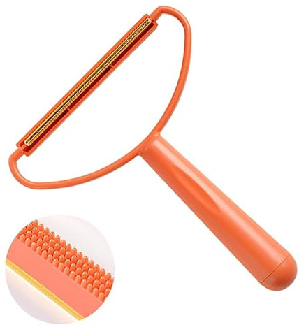 Lint Remover Clothes Portable Shaver Pet Roller Fuzz Fur Trimmer Reusable Carpet Scraper Jumper Hair Manual Cleaner Stock Bobble Blue Orange UK Brand (Orange)