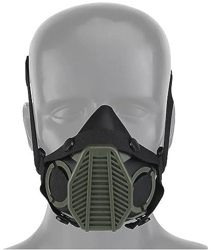 Fotrsta Masque Demi-Visage Tactique, Masque De Protection Paintball Airsoft Microphone Intégré Vêtements De Chasse Accessoires pour CS, Jeu De Guerre, Halloween, Cosplay, Fête Costumée