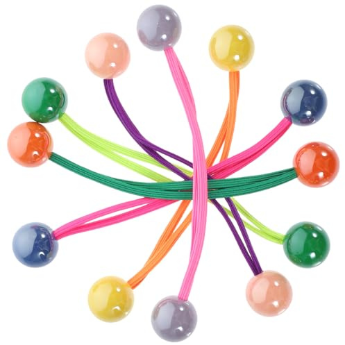 HAPINARY Elastische Haargummis Mit Doppelkopf Kugeln 12 Stück Bunte Pferdeschwanzhalter Für Damen Und Mädchen Alltag Zöpfe Dutts Haarschmuck