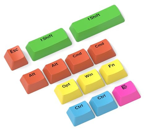 MAMBASNAKE 13 Keys PBT Dye Sublimation Keycap Set, OEM Profile, Custom Keycap for 61/68/87/98/104 Mechanical Keyboard, CMD Opt Key for Mac, Compatible with Cherry Gateron Kailh MX Switches